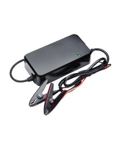 Mascot Blueline 3540 12V/20A 3-Step SLA Battery Charger with current detection and battery Clips and fixed mains cord and EU Plug