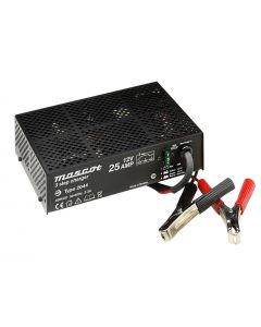 Mascot 2044 12V/25A 3-Step Switch Mode SLA Battery Charger with timer, fixed EU mains lead
