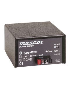 Mascot 6823 12V-24V DC 0.5A AC/DC Linear power supply with fixed EU power cord and snap connectors